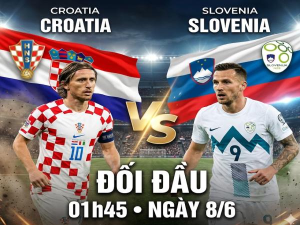 Thống kê về đối đầu Croatia đấu với Slovenia ngày 8/6 chi tiết